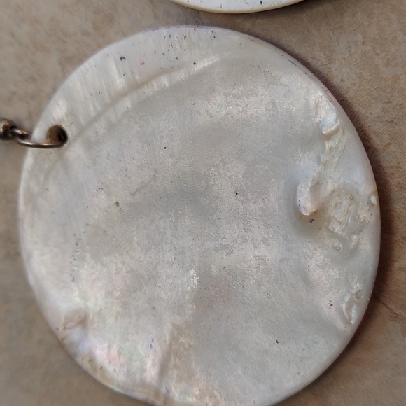 Hand painted Pink Purple sea shell pierced Dangle Earrings - Picture 6 of 14